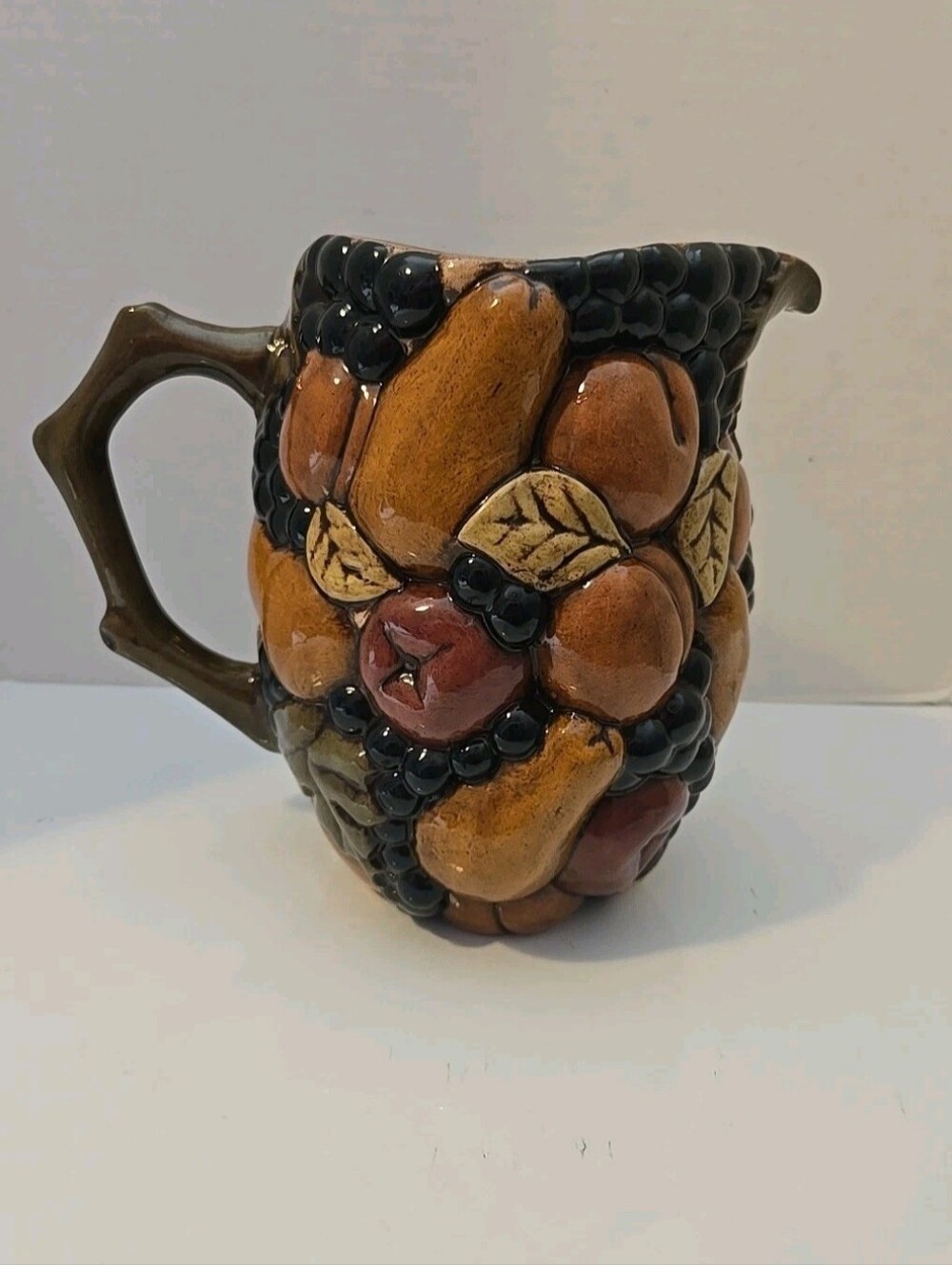 3D Fruit Ceramic Glazed Pitcher/Vase Hand Painted. By Majolica - Picture 4 of 11